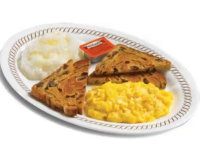 CHEESE N’ EGGS WITH RAISIN TOAST