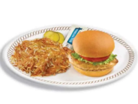 CHICKEN SANDWICH DELUXE with HASHBROWNS